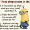 Three simple rules in life -- Funny Minion