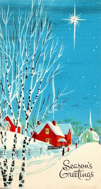 Seasons Greetings -- Vintage Christmas Card