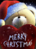 Merry Christmas -- Teddy Bear with Heart