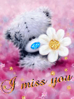 I Miss You -- Teddy Bear with Flower