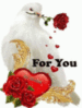 For You With Love -- Pigeon with Red Rose