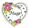 Hugs -- Heart and Flowers