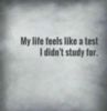 My life feels like a test I didn't study for.