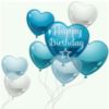 Happy Birthday -- Blue Heart Balloons