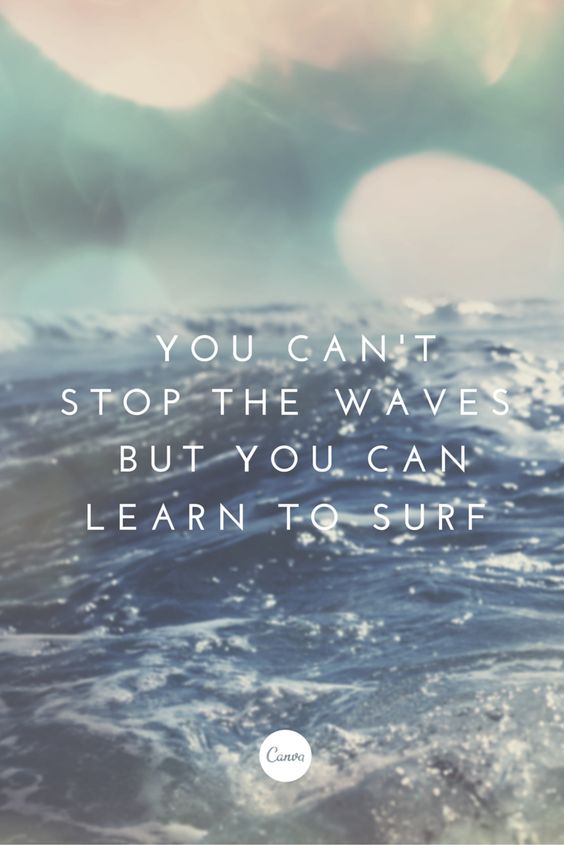 You Can't Stop The Waves But You Can Learn To Surf