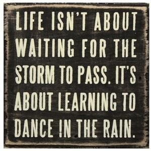 Life isn't about waiting for the storm to pass. It's about learning to dance in the rain.