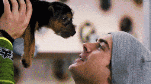 Zac Efron ♥ with Puppy