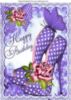 Happy Birthday -- Purple Polka dot High heels