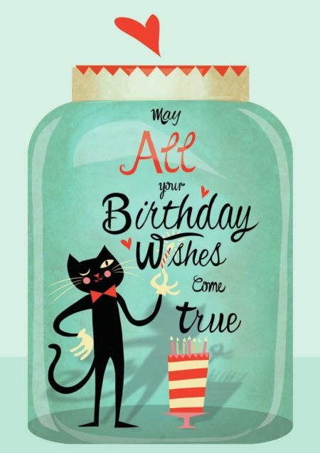 May All Your Birthday Wishes Come True -- Black Cat