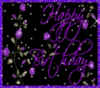 Happy Birthday -- Purple Flowers