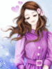 Cute Anime Girl Purple Dress