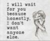 I will wait for you