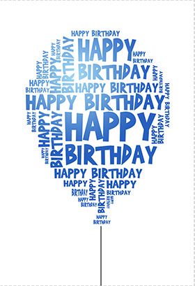 Happy Birthday -- Blue Balloon