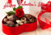 Happy Valentine's Day -- Chocolate Heart and Flower