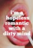 I'm a hopeless romantic with a dirty mind