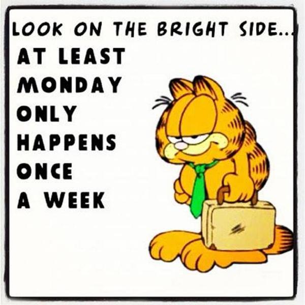 The bright side of Monday... Garfield Funny Quote