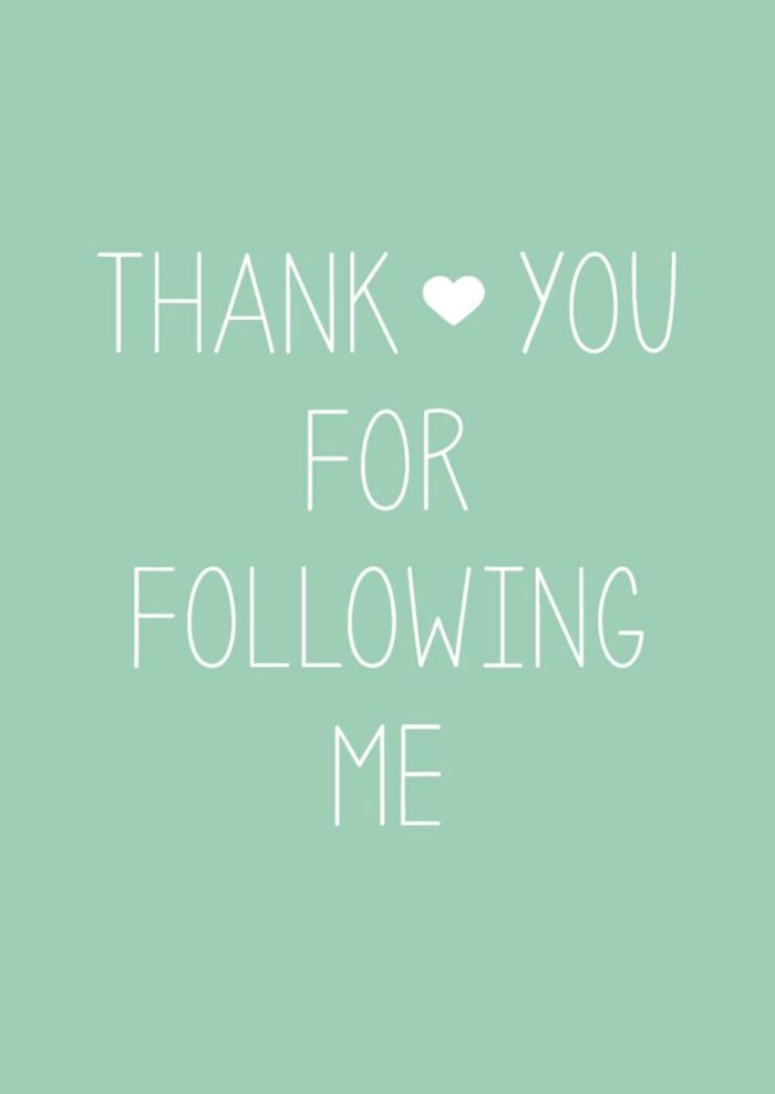 Thank you for following me