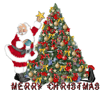 Merry Christmas -- Christmas Tree & Santa