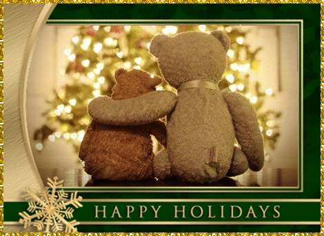 Happy Holidays -- Teddy Bears Hug