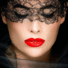 Red Sexy Lips Lace Mask
