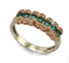 Golden Ring with Green White Stones