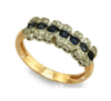 Golden Ring with Blue White Stones