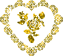 Golden Heart with Flowers
