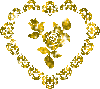 Golden Heart with Flowers