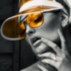 Sexy Girl Yellow Sunglasses