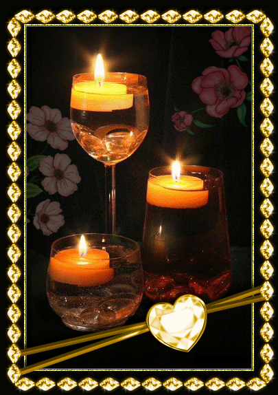 Candles, Heart and Flowers