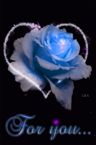 For you... -- Heart and Blue Fower