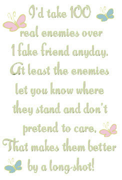 I'd Take 100 Real Enemies Over 1 Fake Friend Anyday
