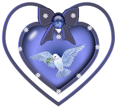 Blue Heart with Pigeon