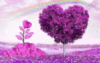 Love Hearts Purple Tree