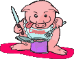 Pig eats