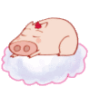 Piggy sleep on the cloud