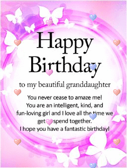 Happy Birthday to my Beautiful Granddaughter