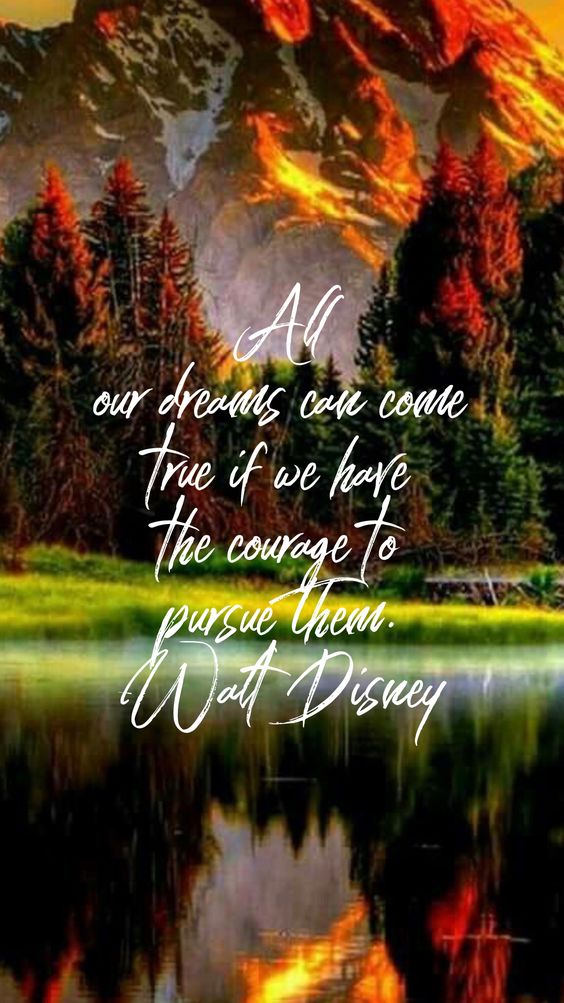 All our dreams can come true if we have the courage to pursue them. Walt Disney