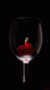 Woman in red in the wine glass