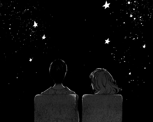 Romantic Couple under the starry sky