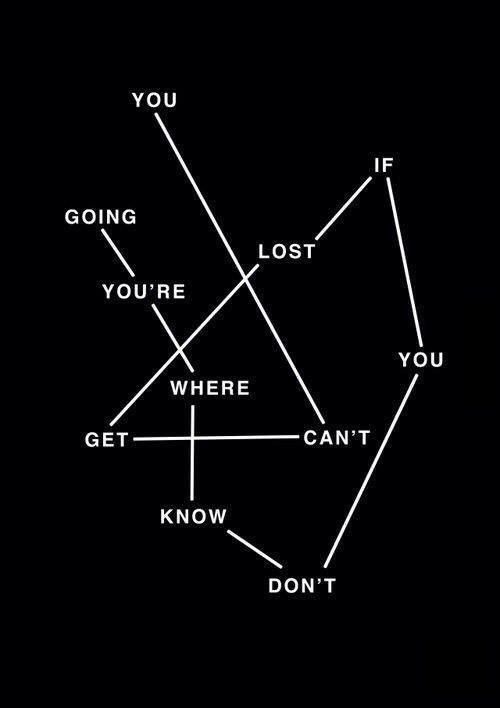 You can't get lost if you don't know where you're going