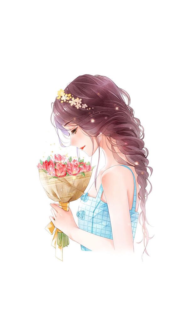 Beautiful Girl with Flowers