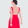 Woman red dress