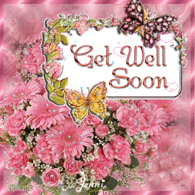 Get Well Soon -- Flowers and Butterflies