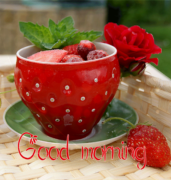 Good Morning -- Strawberry and flowers