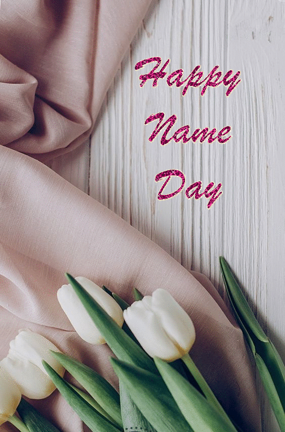 Happy Name Day -- White Flowers