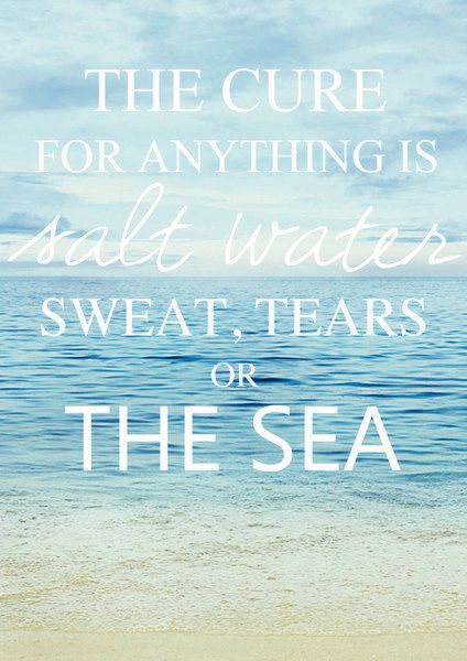 The Cure For Anything Is Salt Water Sweat, Tears or Sea