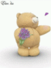 Teddy Bear with Flowers and Butterfly