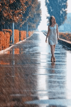 Rainy Day Romantic Girl