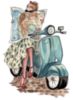 Fashion Girl with Map and Vespa